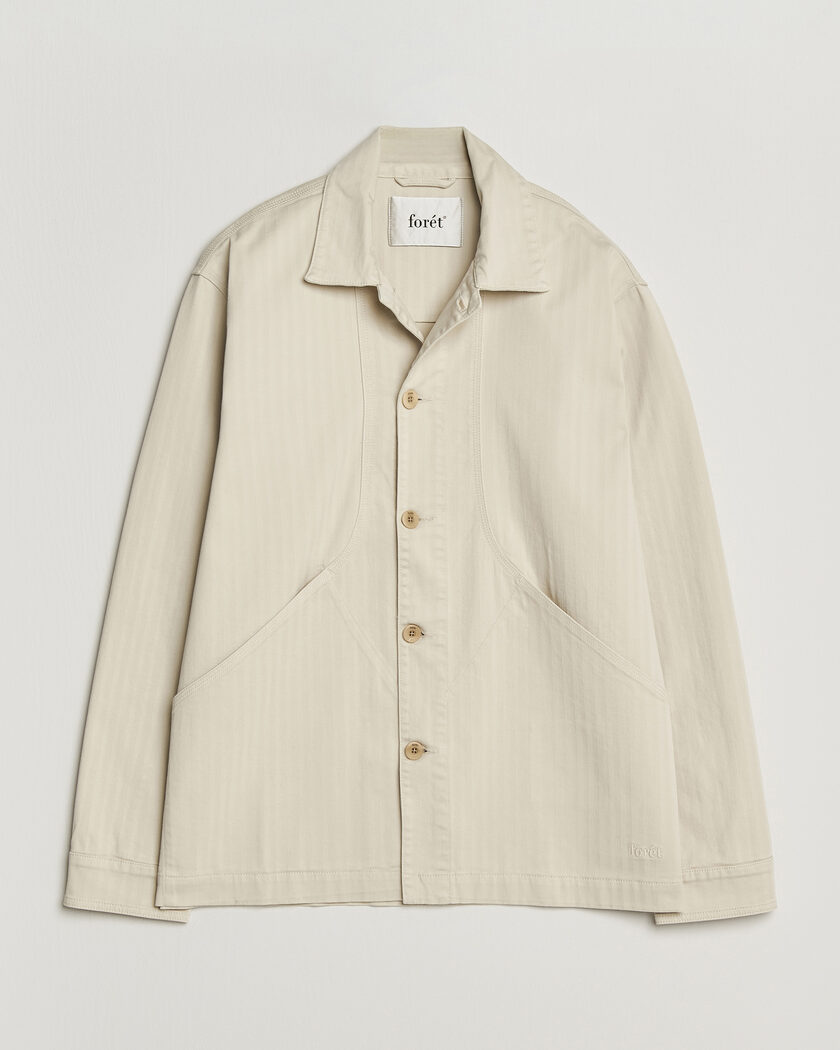 Forét Berry Herringbone Overshirt Oat – Weiß