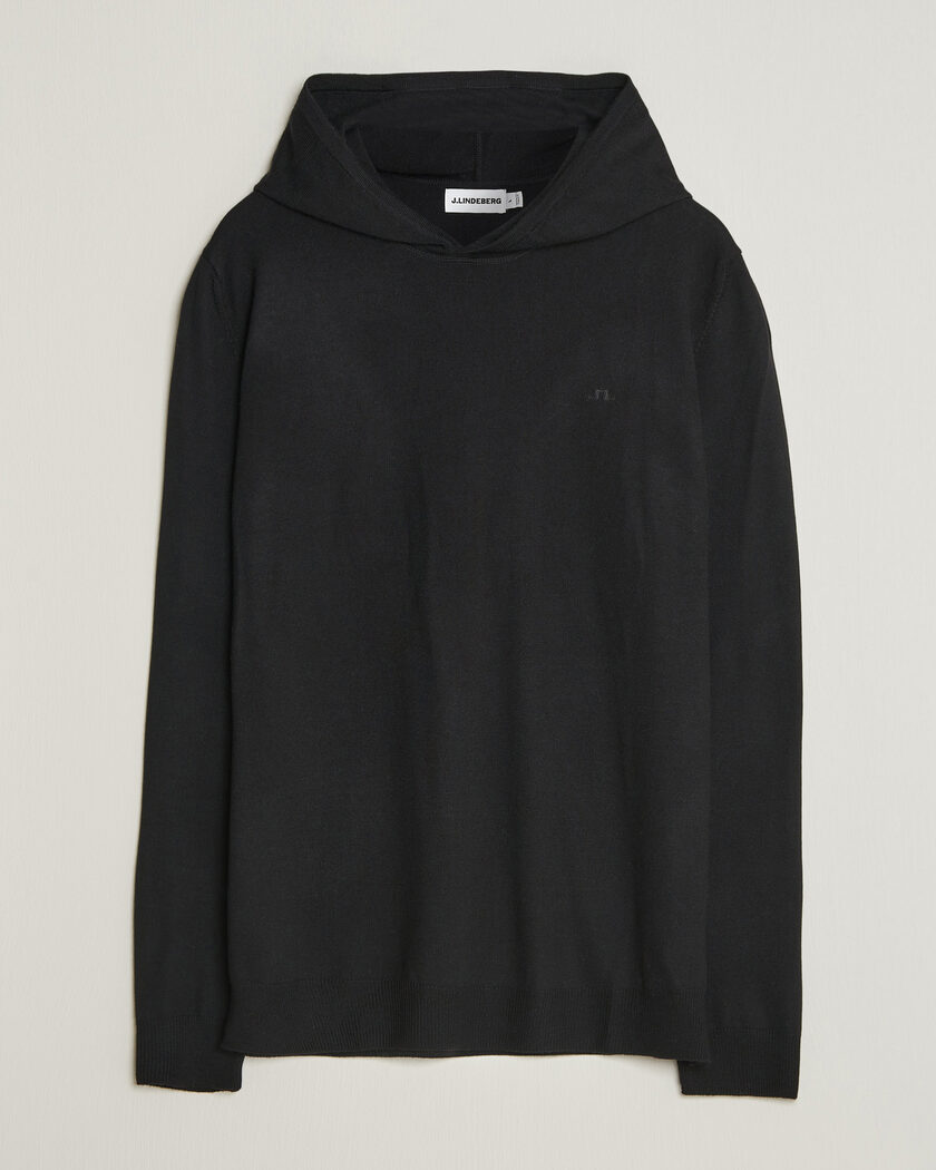 J.Lindeberg Karl Merino Hoodie Black – Schwarz