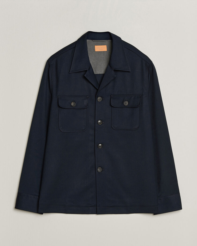 Grigio Twill Overshirt Navy – Blau