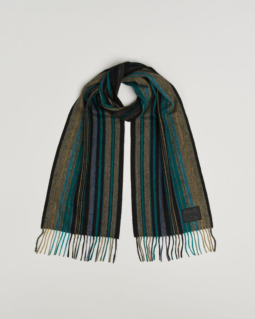 Paul Smith Lambswool Striped Scarf Black – Mehrfarbig