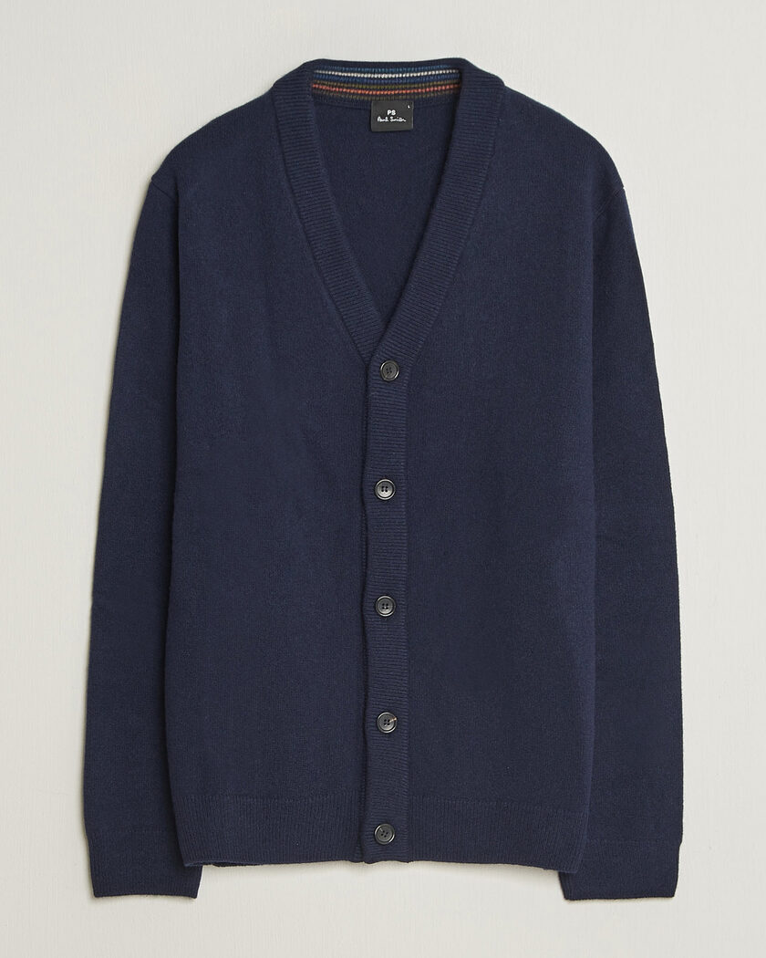 PS Paul Smith Wool Knitted Cardigan Navy – Blau