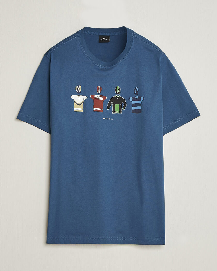 PS Paul Smith Cycle Jersey's Crew Neck T-Shirt Blue – Blau