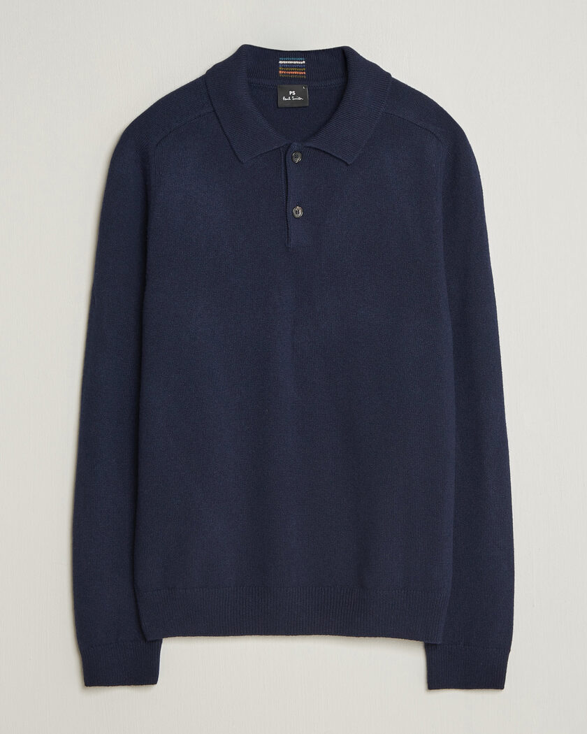 PS Paul Smith Wool Knitted Polo Navy – Blau