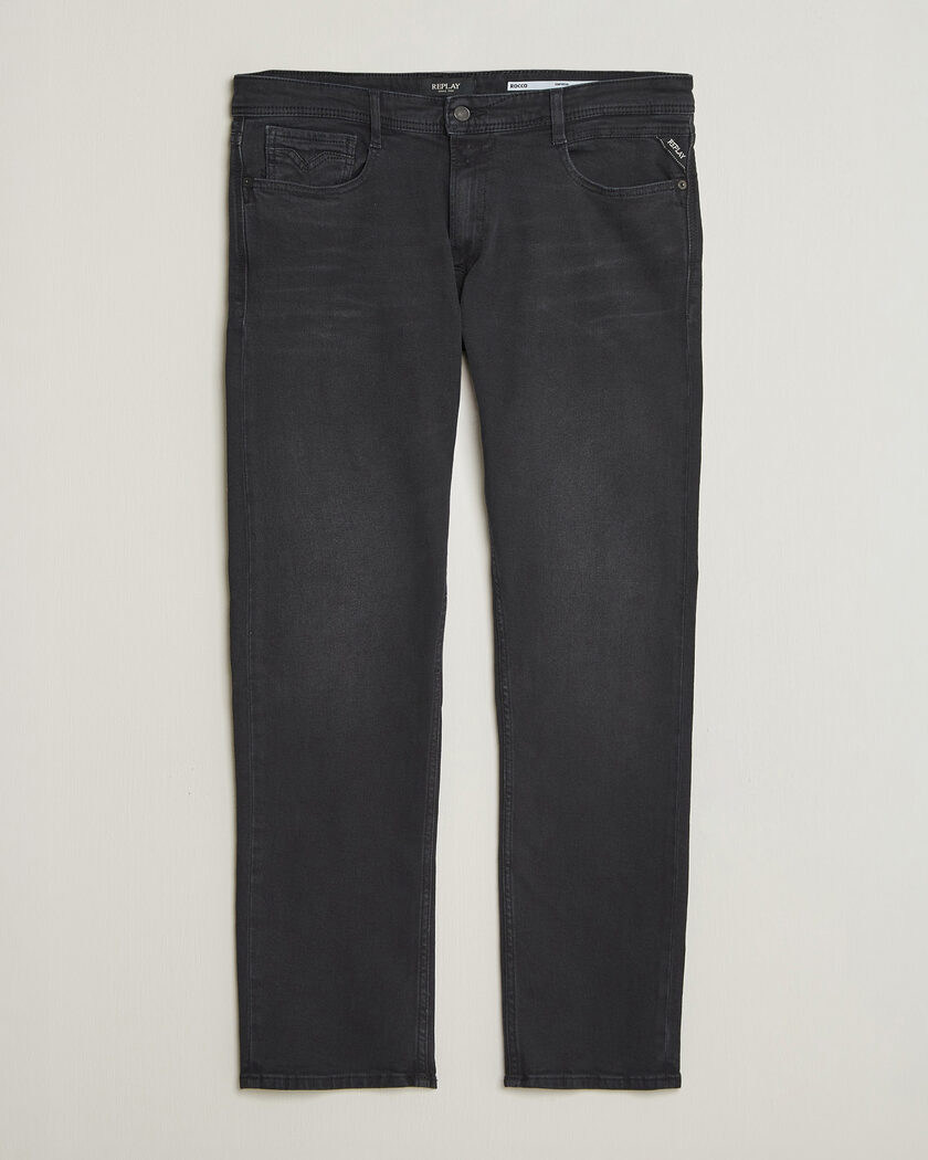 Replay Rocco Comfort Fit Powerstretch Jeans Washed Black – Schwarz