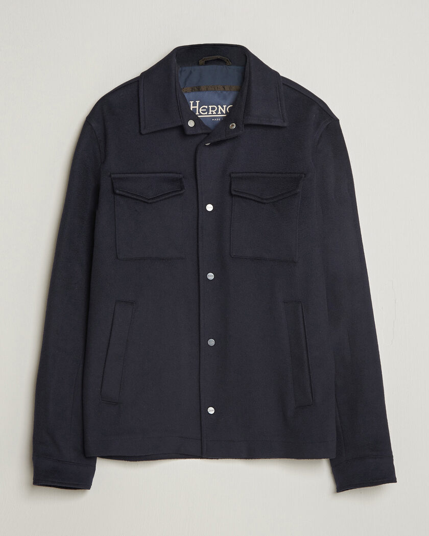 Herno Cashmere Overshirt Navy – Blau