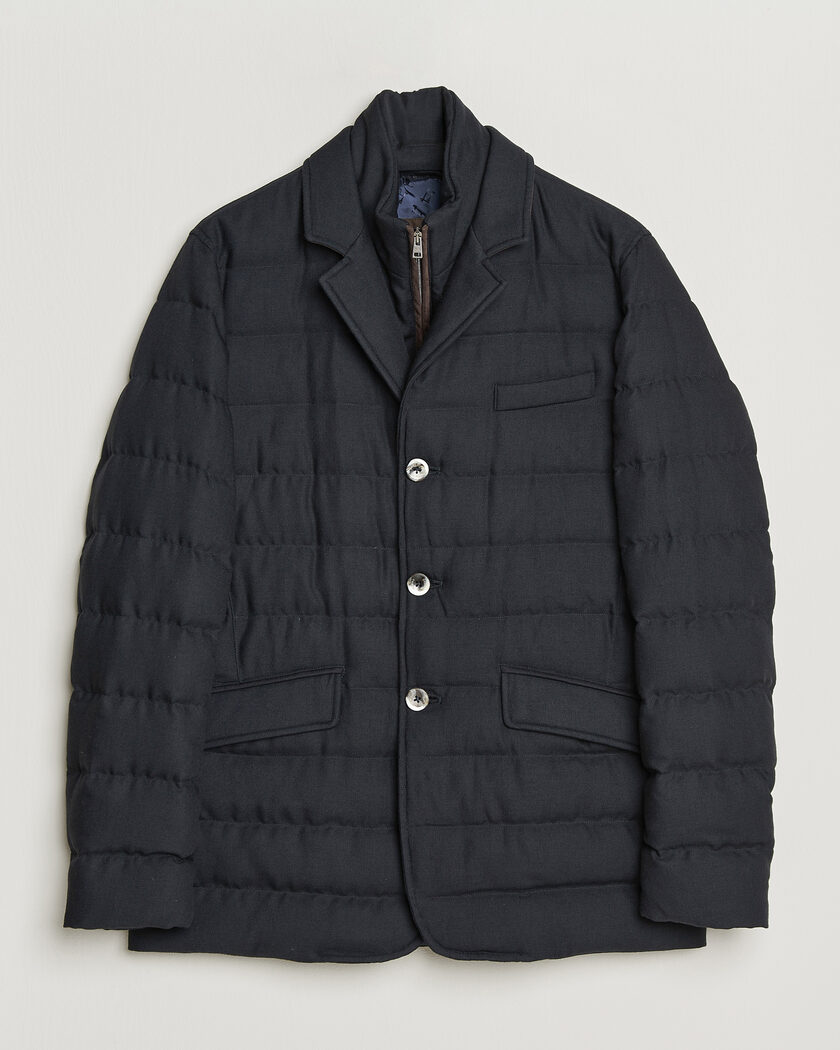 Herno Flannel Down Blazer Navy – Blau