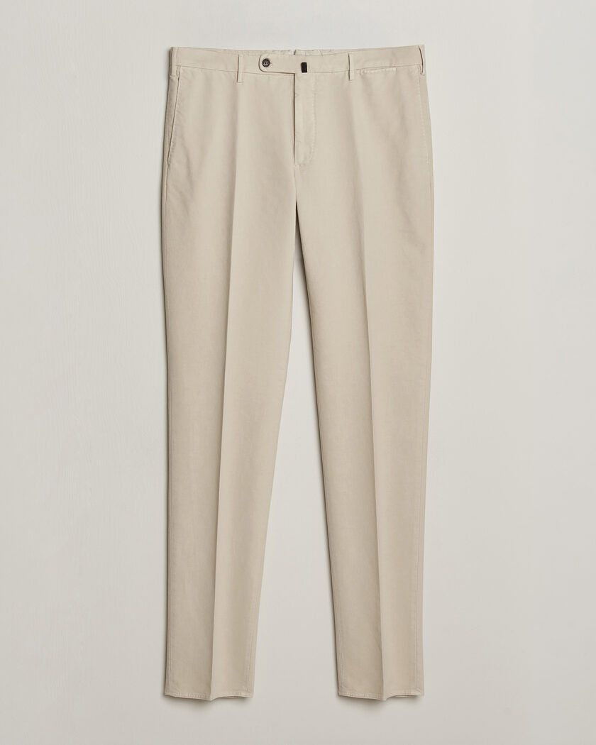 Incotex Regular Fit Soft Cotton Stretch Chinos Off White – Weiß