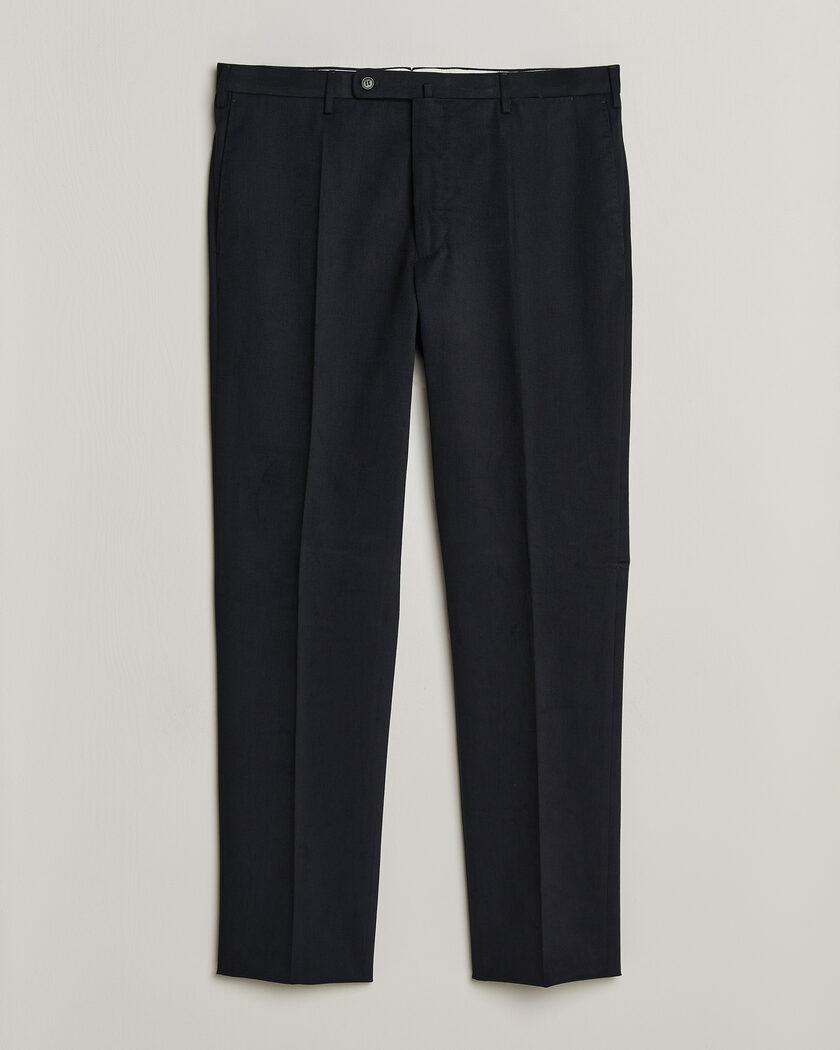 Incotex Regular Fit Cotton/Cashmere Trousers Navy – Blau