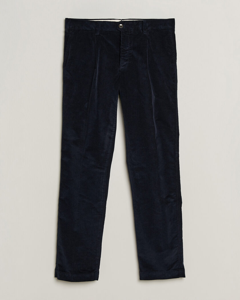 Incotex Regular Fit Washed Corduroy Slacks Navy – Blau