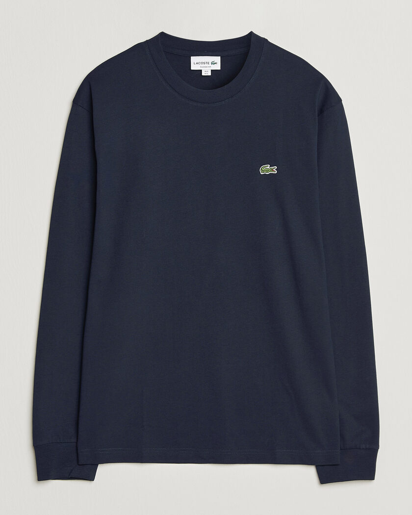 Lacoste Crew Neck Long Sleeve T-Shirt Navy Blue – Blau