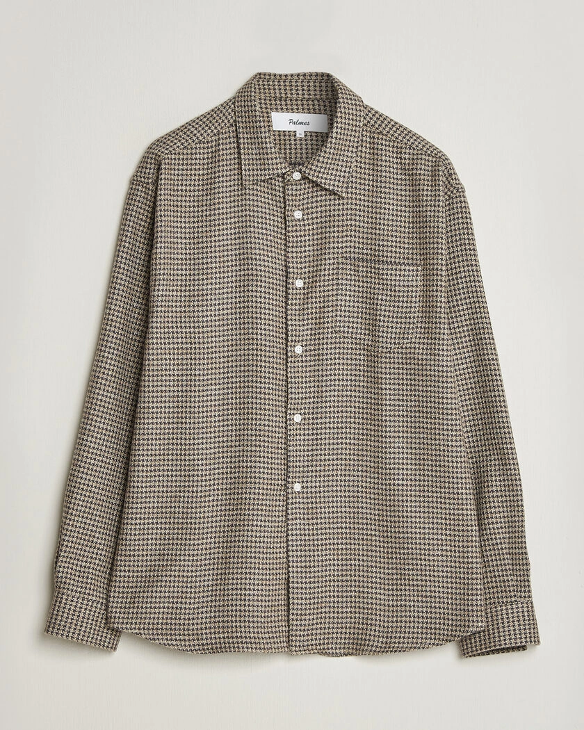 Palmes Serve Shirt Olive Check – Braun