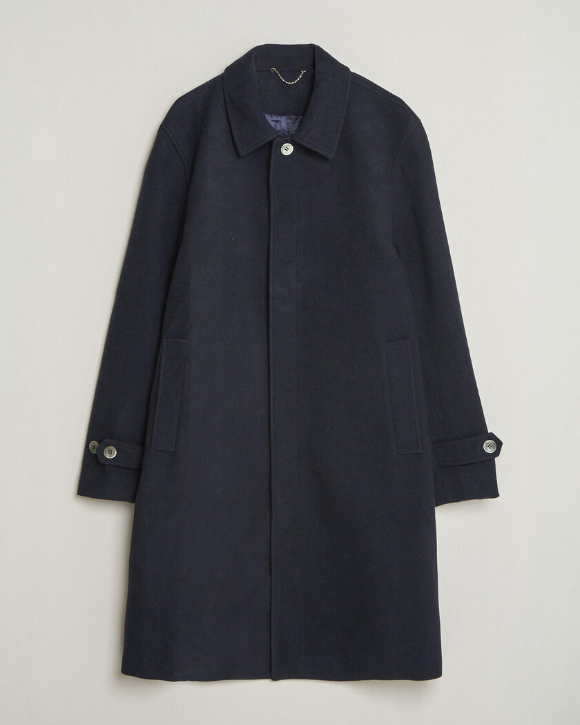 Palmes Cedric Wool Coat Navy – Blau