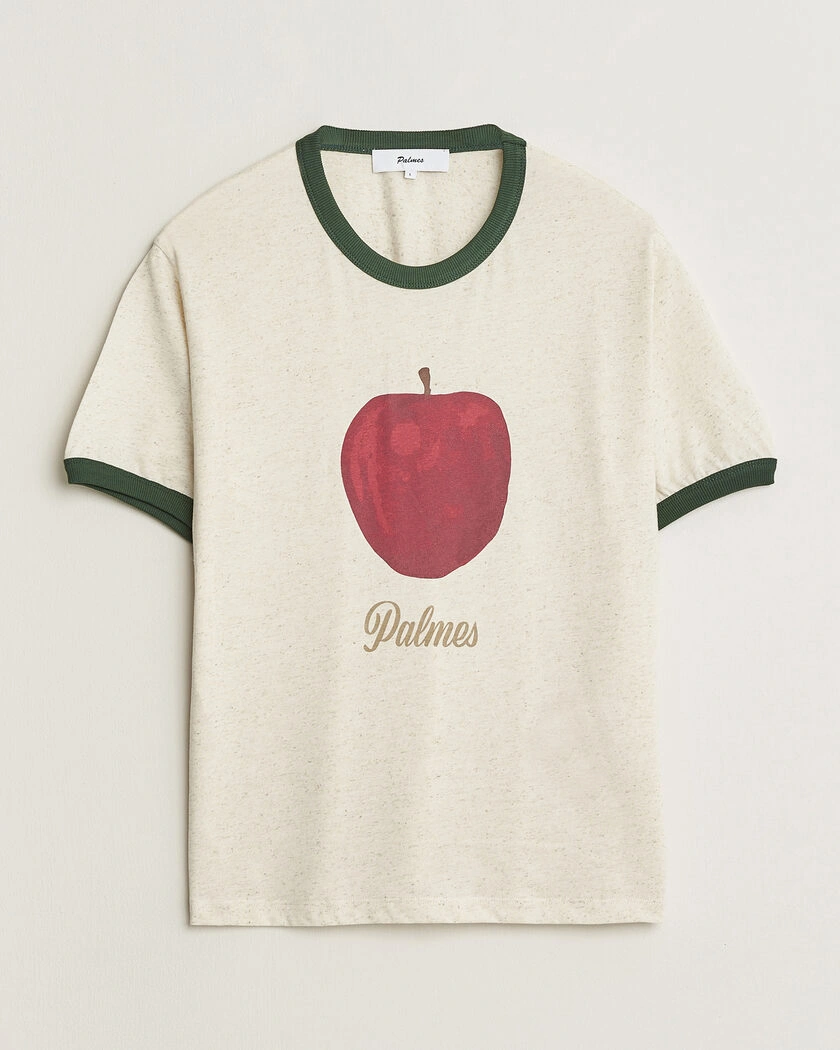 Palmes Apple Ringer T-Shirt Broken White – Weiß