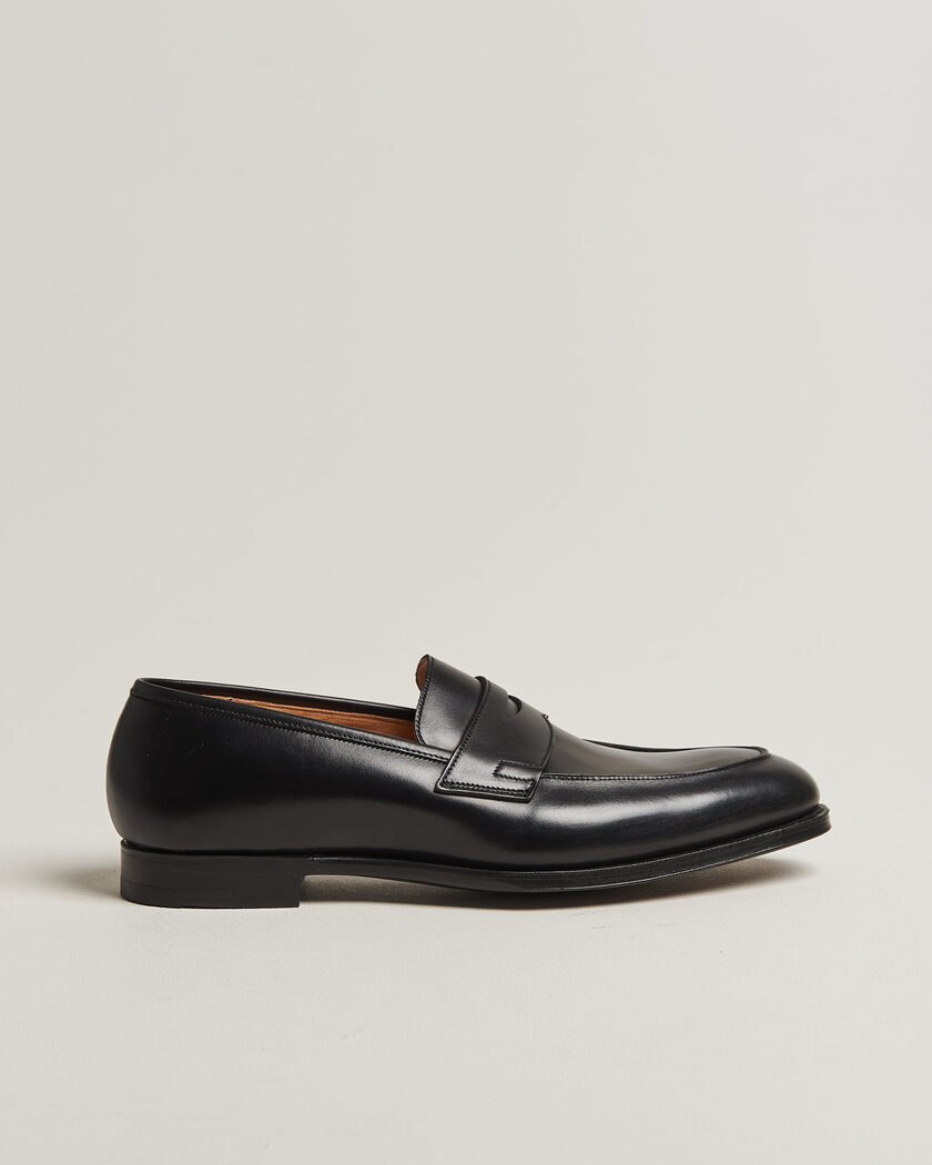  Crockett & Jones Crawford Handgrade Penny Loafer Black Calf – Schwarz
