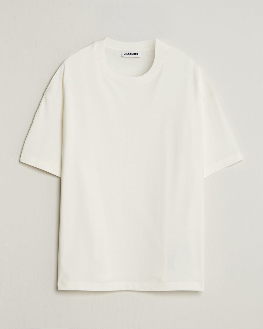 Jil Sander Short Sleeve Side Logo T-Shirt Off White – Weiß