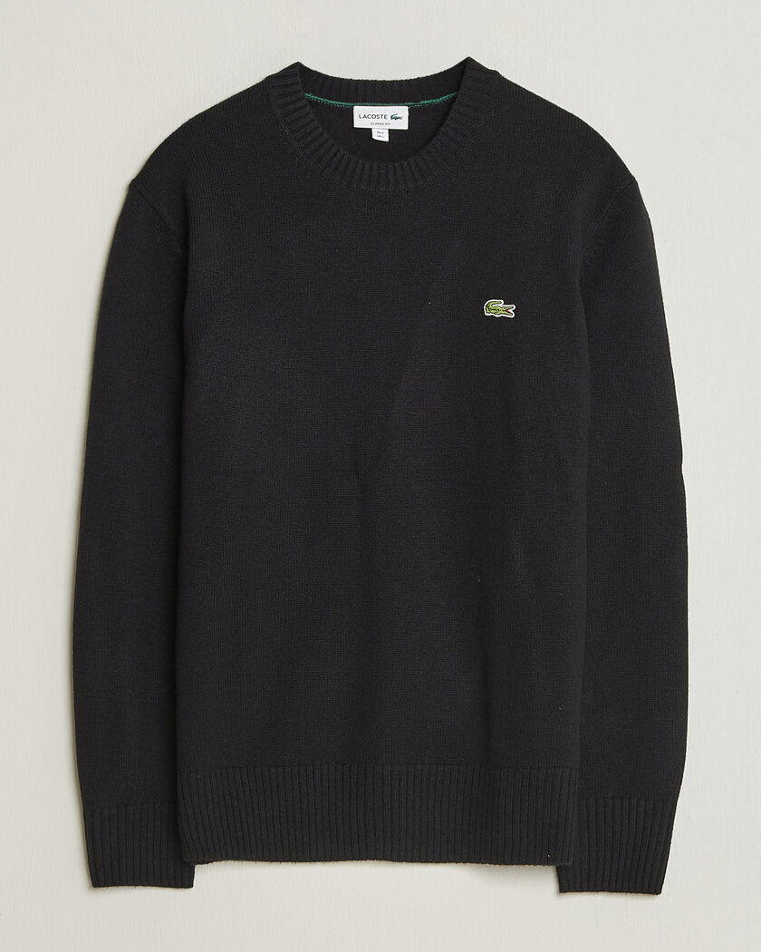 Lacoste Carded Wool Crew Neck Black – Schwarz