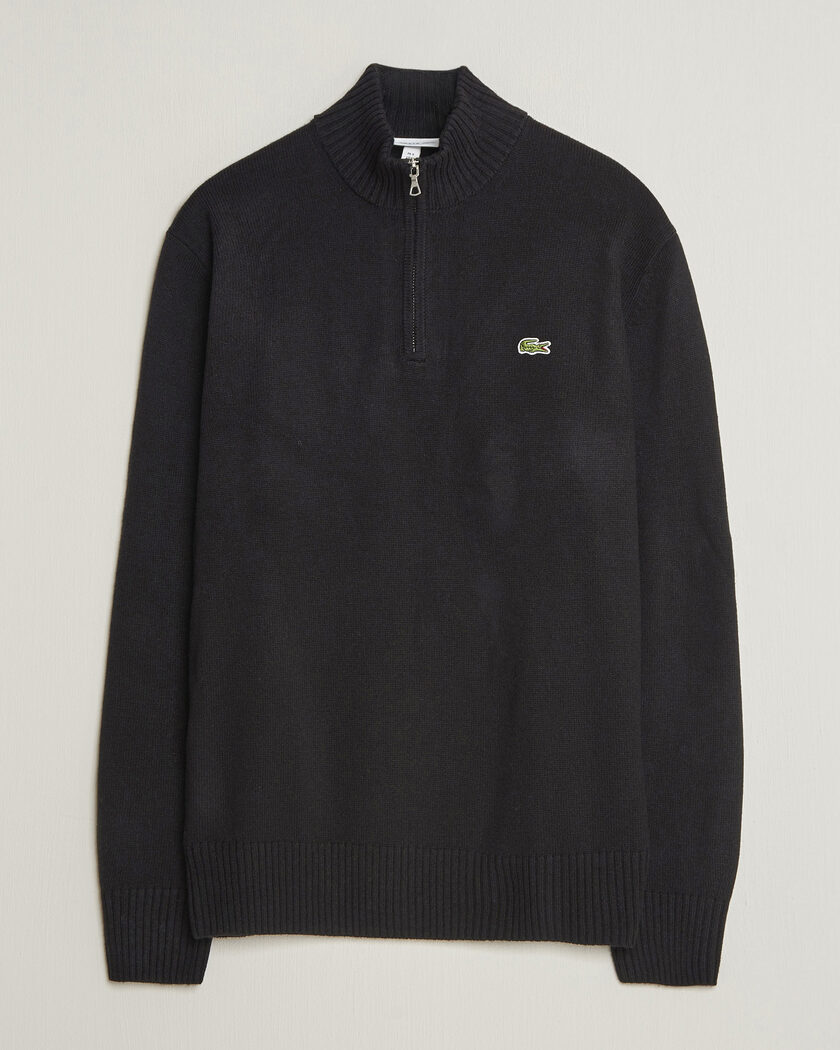 Lacoste Carded Wool Half Zip Black – Schwarz
