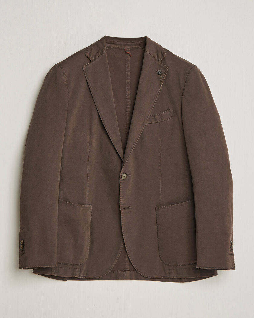Santaniello Washed Cotton Patch Pocket Blazer Brown – Braun