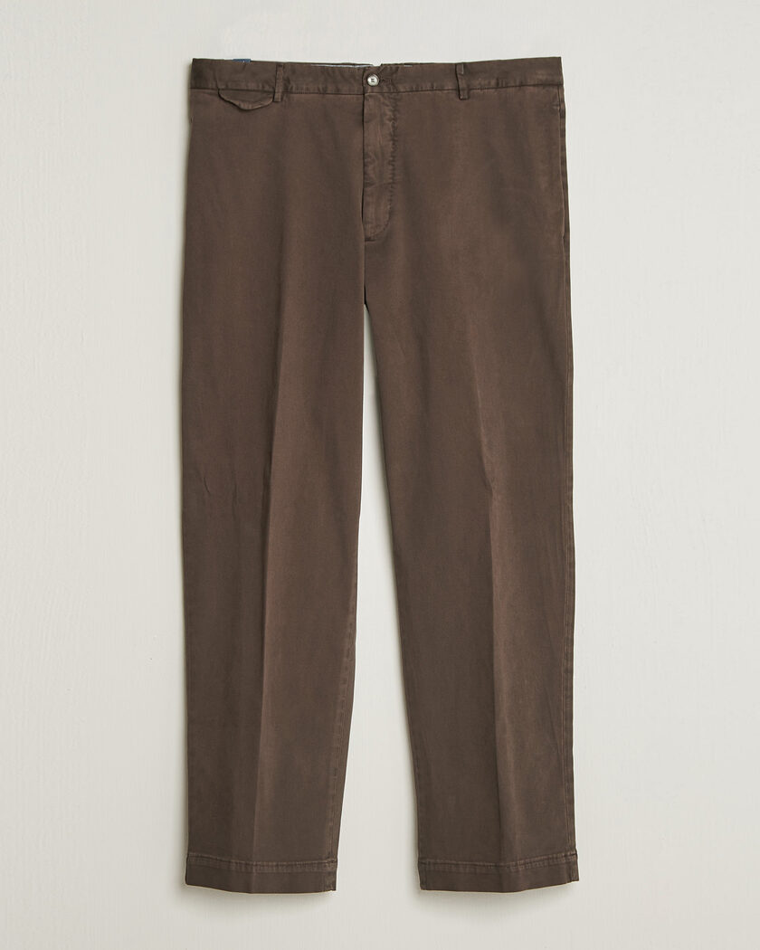 Santaniello Washed Cotton Trousers Brown – Braun