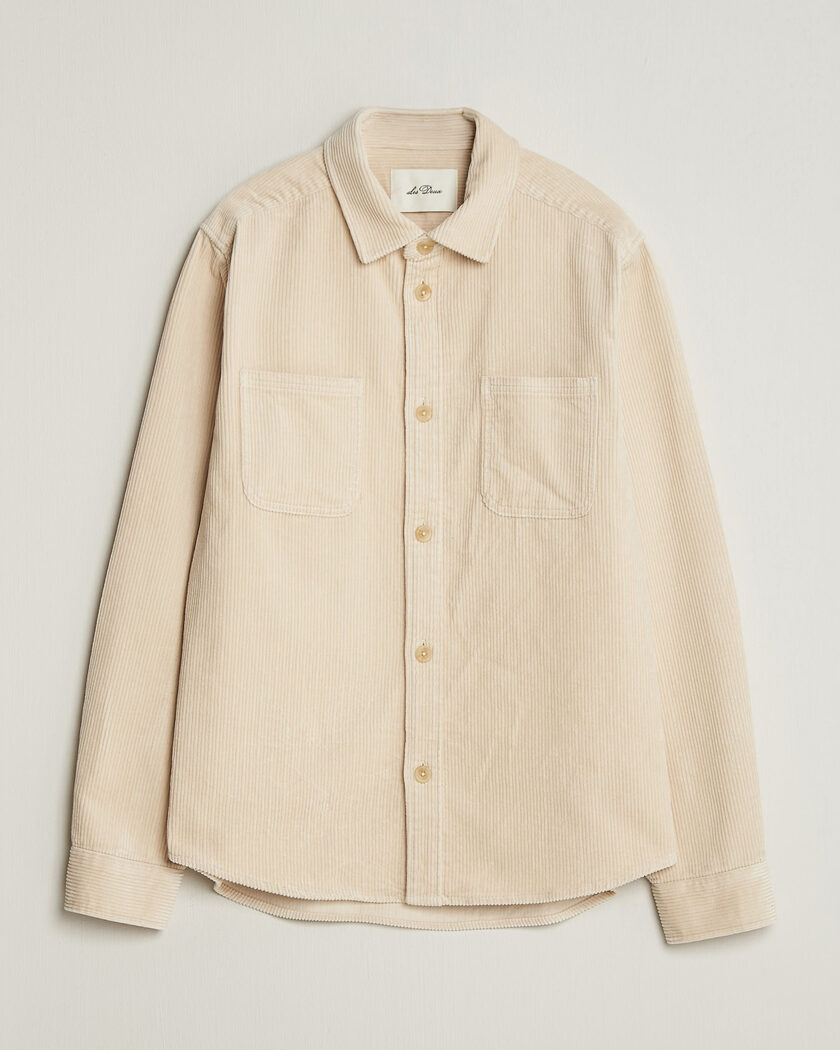 LES DEUX Corduroy Overshirt Ivory – Weiß