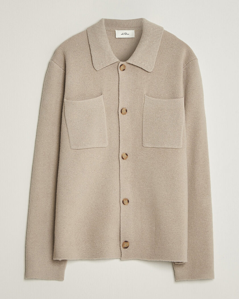 Les Deux Milano Knit Overshirt Light Sand – Beige
