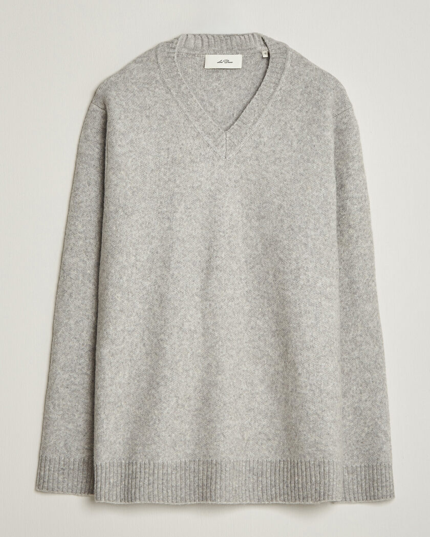 LES DEUX Melange V-Neck Knit Grey Melange – Grau