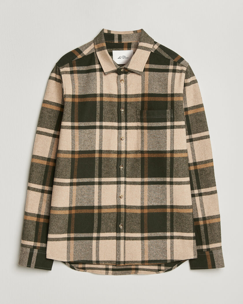 LES DEUX Check Flannel Shirt Rosin Green – Mehrfarbig