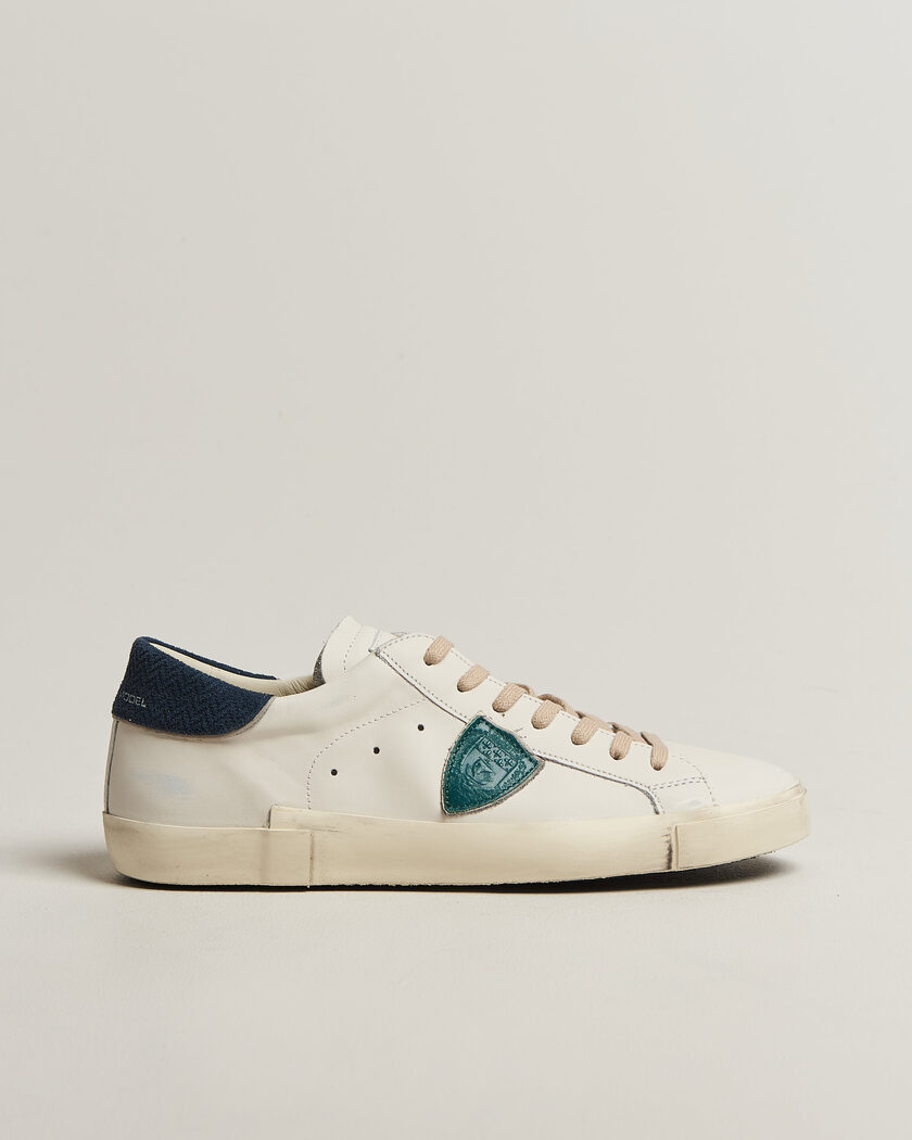 Philippe Model PRSX Low Top Suede Sneaker White/Blue – Weiß