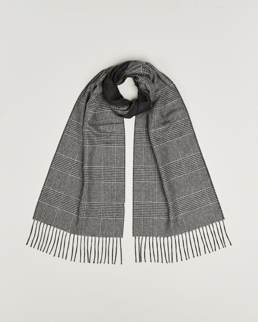 Piacenza Cashmere Cashmere/Silk Glencheck Scarf Grey Melange – Grau