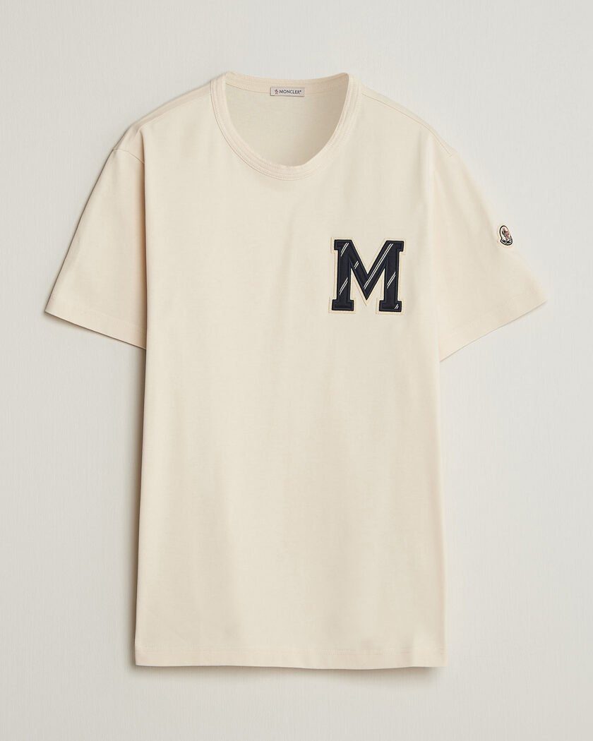 Moncler Varsity Logo T-Shirt Off White – Weiß