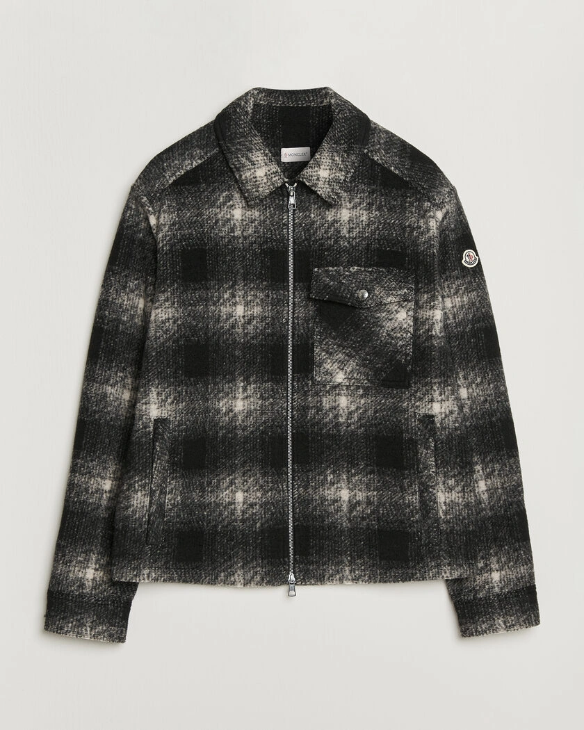 Moncler Flannel Overshirt Grey Check – Grau