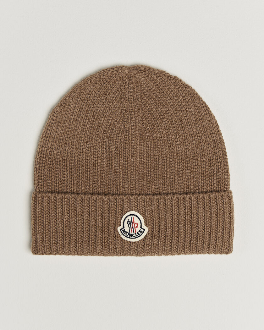 Moncler Rib Wool Beanie Brown – Braun