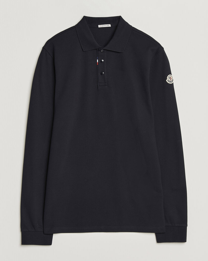 Moncler Long Sleeve Polo Navy – Blau