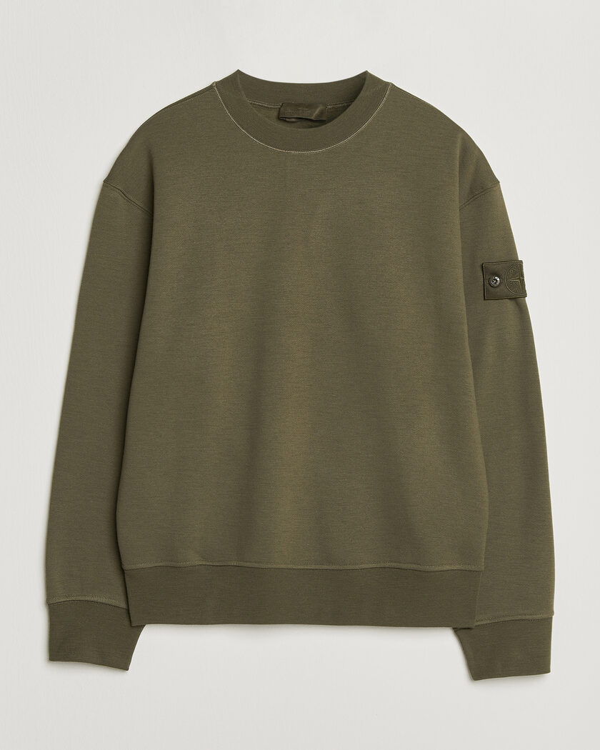 Stone Island Ghost Cotton/Wool Fleece Sweatshirt Miltary Green – Grün