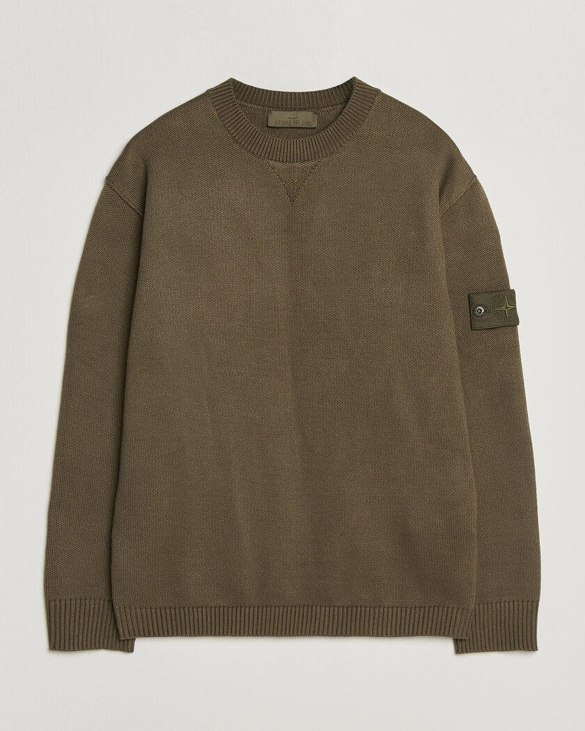 Stone Island Ghost Plush Stitch Winter Cotton Sweat Miltary Green – Grün