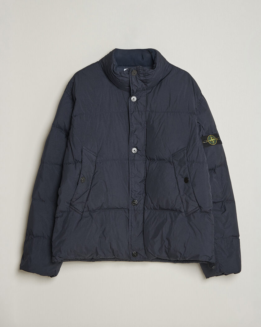 Stone Island Crinkle Reps Padded Down Jacket Navy Blue – Blau