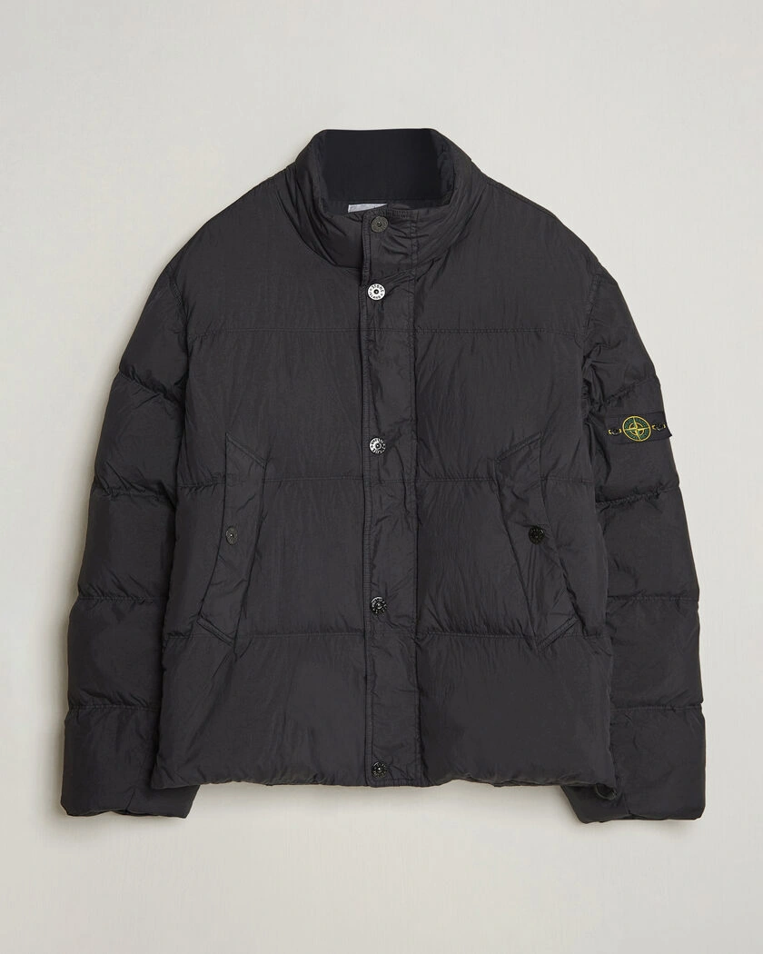  Stone Island Crinkle Reps Padded Down Jacket Black – Schwarz