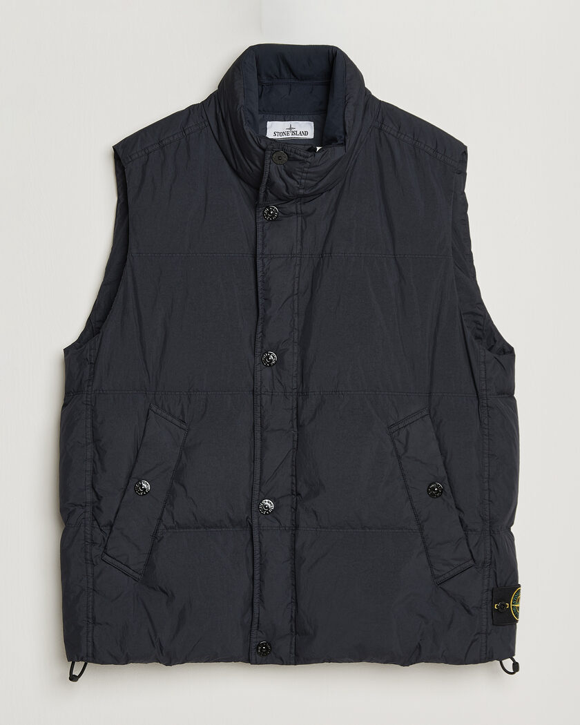 Stone Island Crinkle Reps Down Vest Navy Blue – Blau