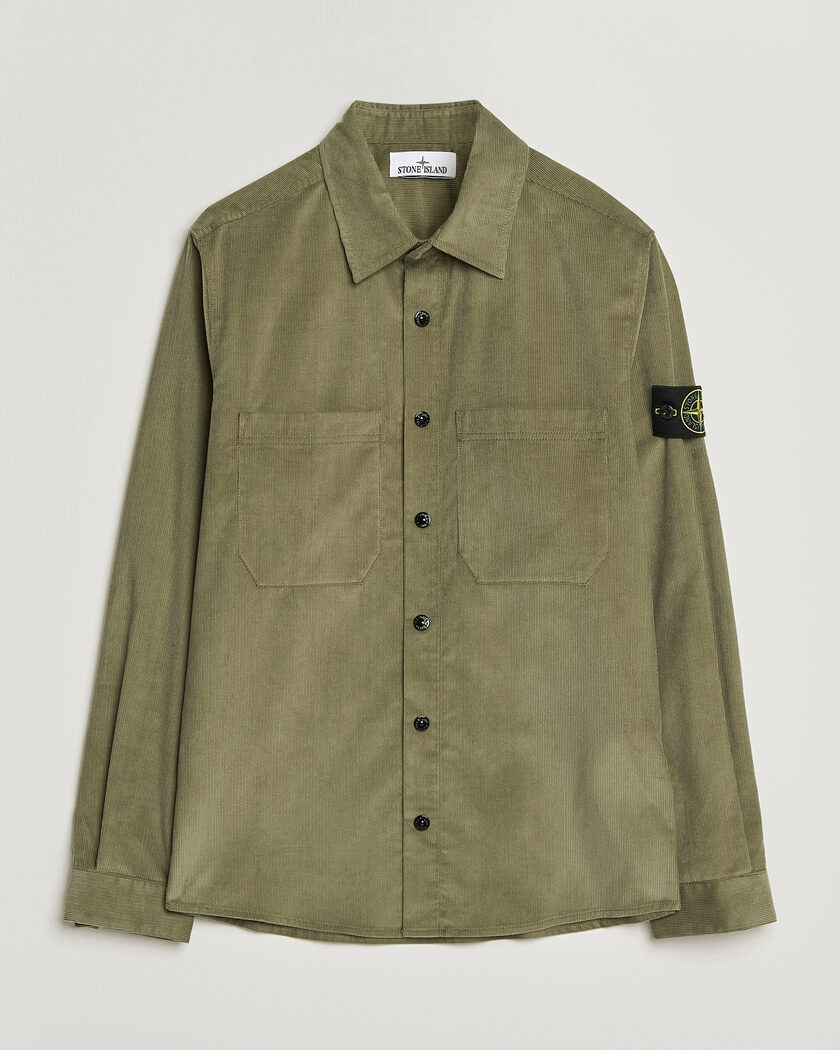 Stone Island Micro Cord Overshirt Miltary Green – Grün