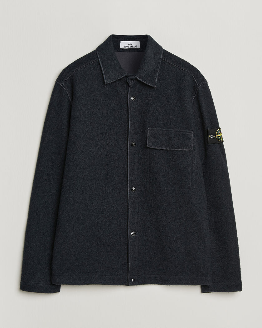 Stone Island Micro Bouclé Overshirt Navy Blue – Blau