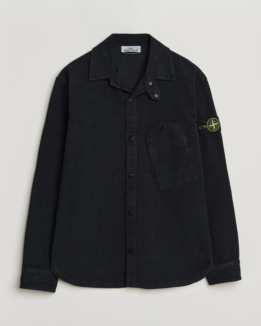 Stone Island Cotton Moleskin Overshirt Navy Blue – Blau