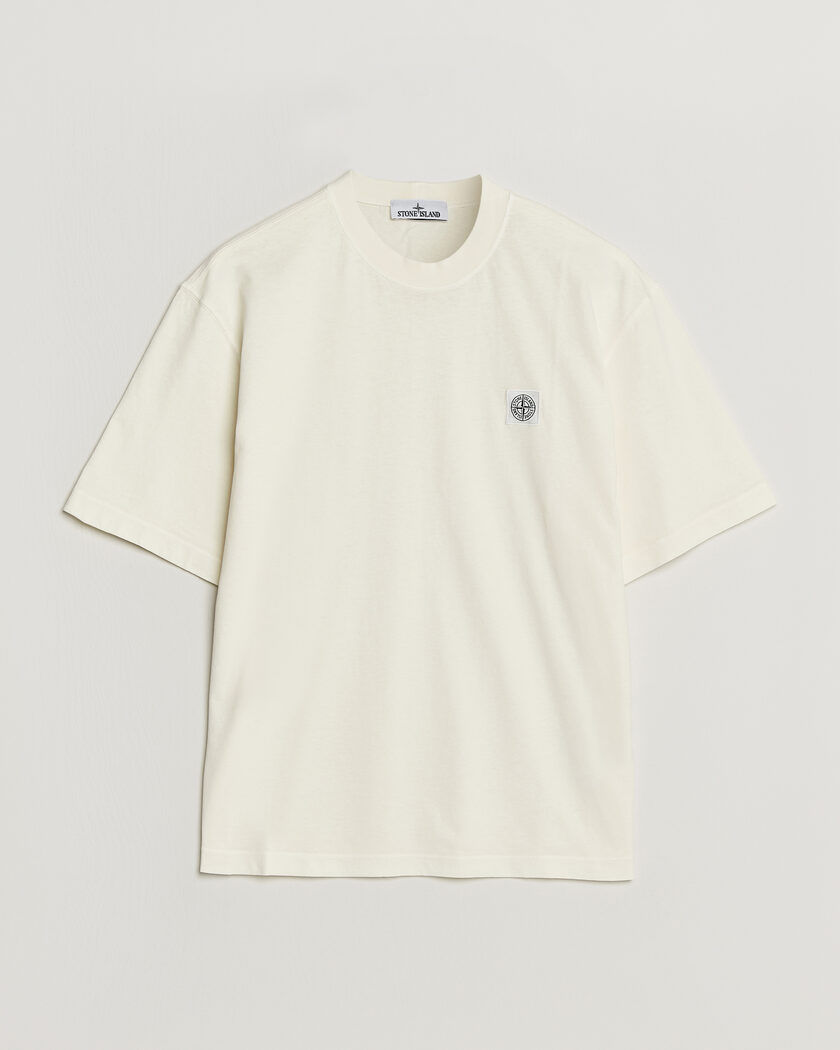 Stone Island Combed Organic Cotton T-Shirt Ivory – Weiß