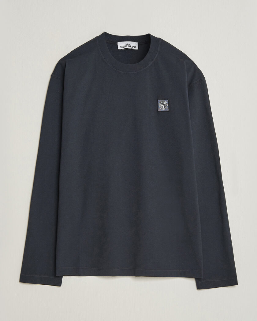 Stone Island Organic Cotton Jersey Long Sleeve T-Shirt Navy Blue – Blau