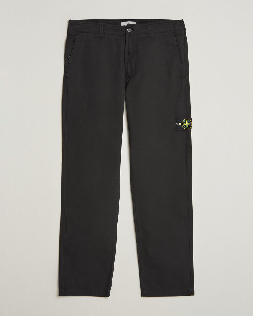 Stone Island Dense Cotton Twill Pants Black – Schwarz