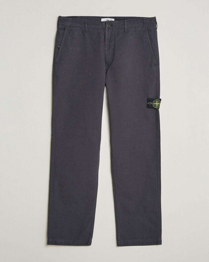 Stone Island Dense Cotton Twill Pants Blue Navy – Blau