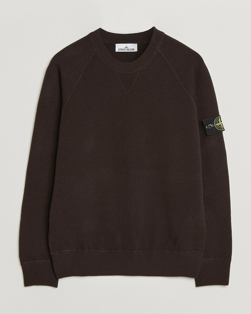 Stone Island Plush Stitch Stretch Wool Sweat Coal Grey – Grau