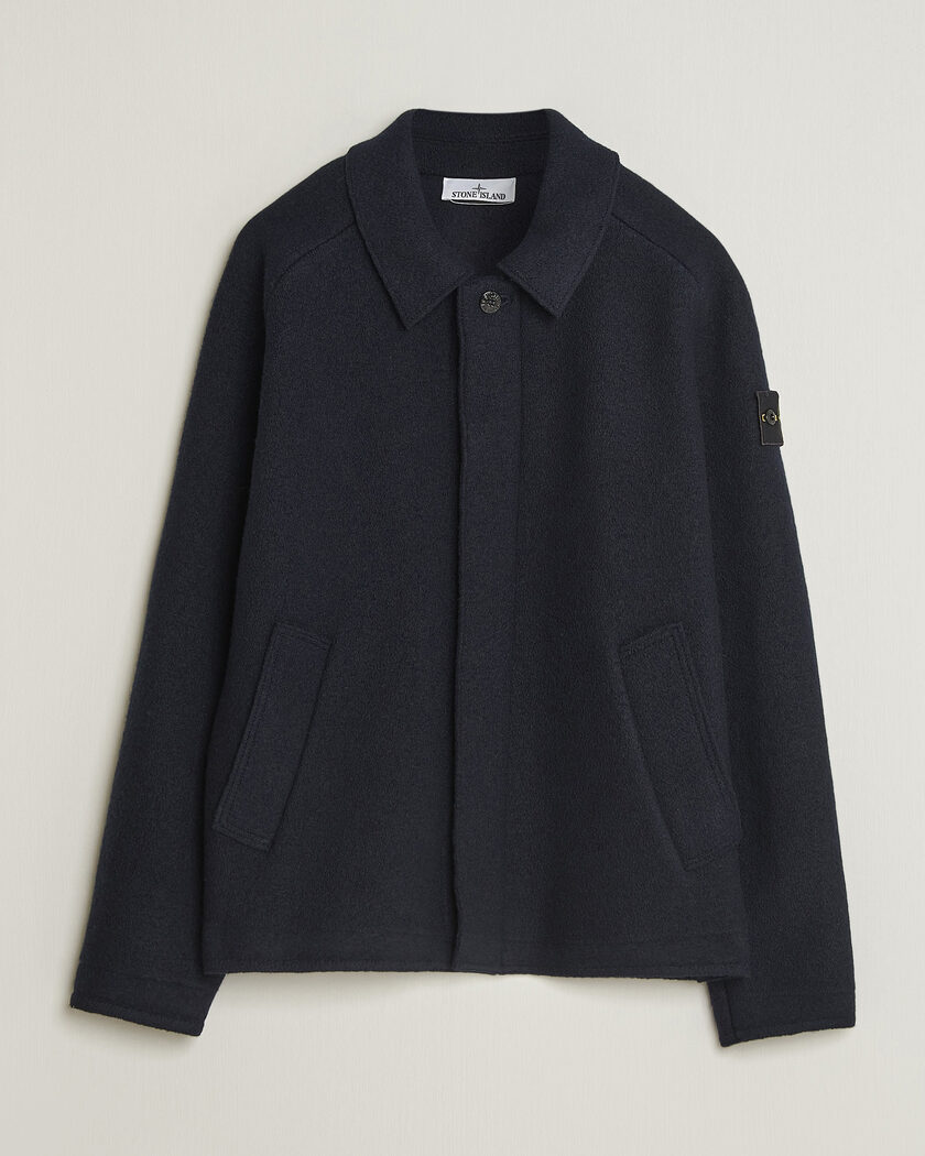 Stone Island Felted Wool Cardigan Navy Blue – Blau