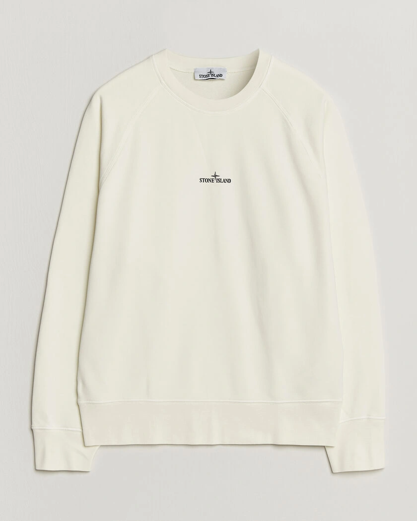 Stone Island Garment Dyed Fleece Desert Print Sweatshirt Ivory – Weiß