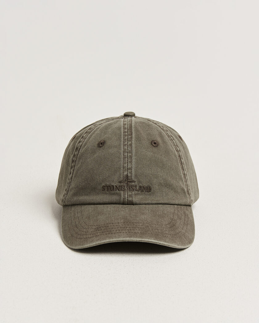 Stone Island Brushed Cotton Gabardine Cap Military Green – Grün