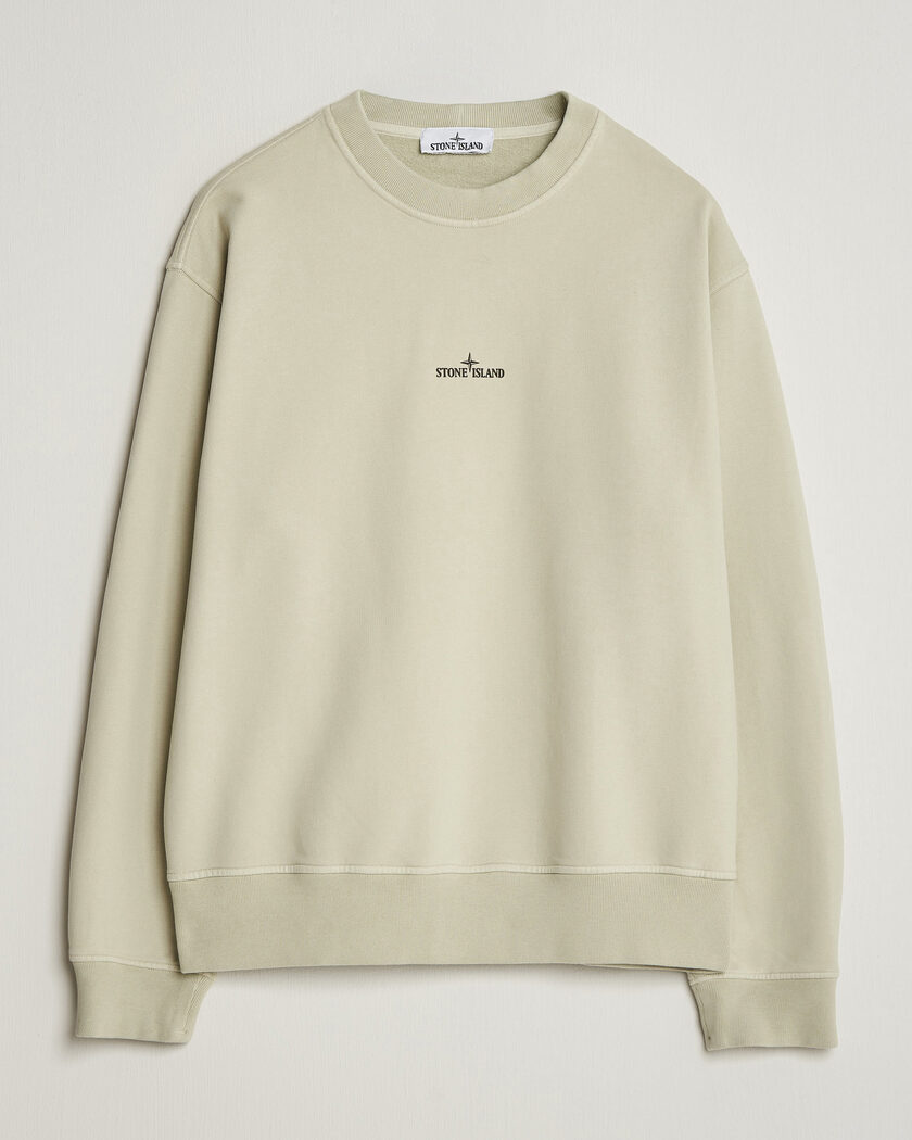  Stone Island Cotton Fleece Blurred Compas Print Sweatshirt Sand – Beige
